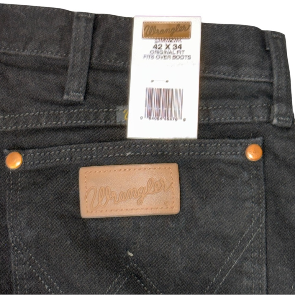 Wrangler 13MWZ Black Denim Jeans 42X34 New Old Stock Cowboy Western Bootcut